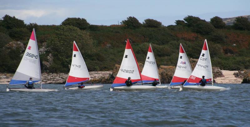 Leading Toppers at Solway Yacht Club Cadet Week photo copyright John Sproat taken at Solway Yacht Club and featuring the Topper class
