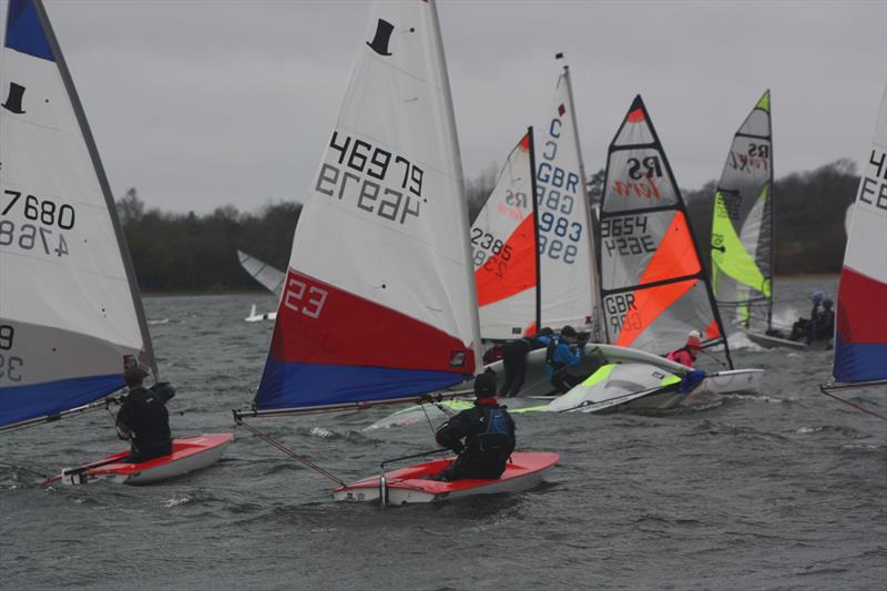 Slow fleet start on week 6 of the Alton Water Fox's Chandlery Frostbite Serie photo copyright Bill Hughes taken at Alton Water Sports Centre and featuring the Topper class