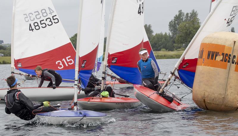 Mark rounding during the Topper Midland Championship at Notts County photo copyright David Eberlin taken at Notts County Sailing Club and featuring the Topper class