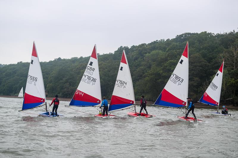 The Chipstead Four return to base in their own unique way during the KSSA Mid-Summer Regatta at Medway photo copyright Jon Bentman taken at Medway Yacht Club and featuring the Topper class