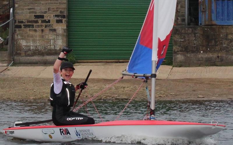 Hollingworth Lake Junior Regatta Week - Jasper Bramwell (13) Race Winner photo copyright Rhiann Bramwell taken at Hollingworth Lake Sailing Club and featuring the Topper class