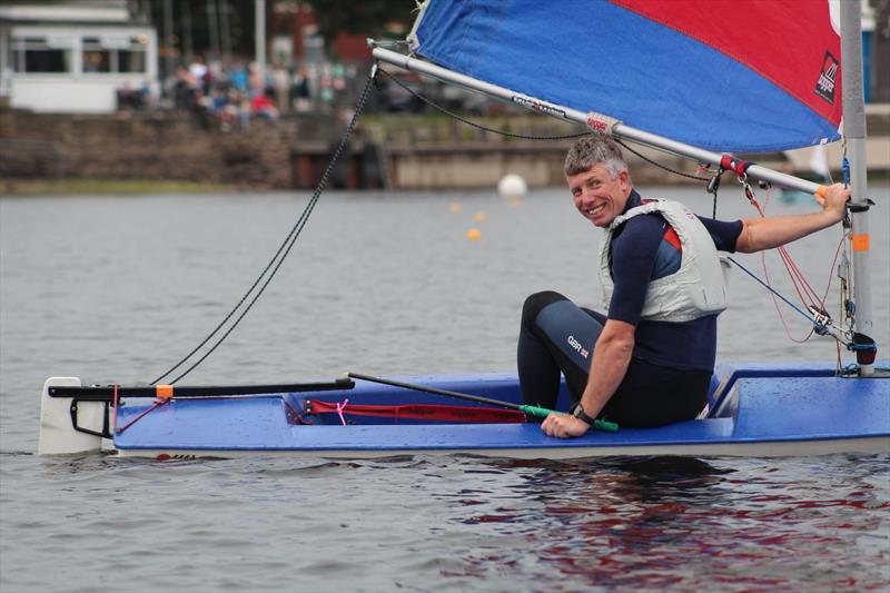 Hollingworth Lake Junior Regatta Week - Stuart Bithell... perhaps a little big for the boat photo copyright Rhiann Bramwell taken at Hollingworth Lake Sailing Club and featuring the Topper class