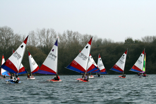 Racing during the Topper open at Great Moor SC photo copyright Sue Johnson taken at Great Moor Sailing Club and featuring the Topper class