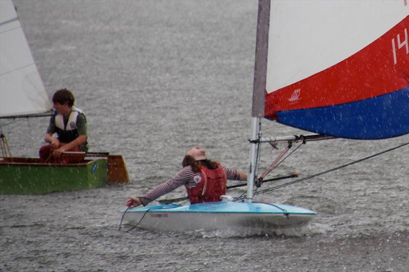 Loving sailing in the rain - August 2012 winner of the RYA ilovesailing competition photo copyright Karen Langsto taken at Beccles Amateur Sailing Club and featuring the Topper class