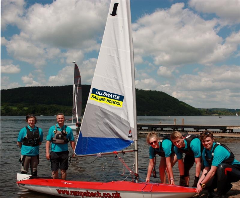 The launch of Ullswater Sailing School with it's principal and instructors photo copyright Pauline Thompson taken at Ullswater Yacht Club and featuring the Topper class