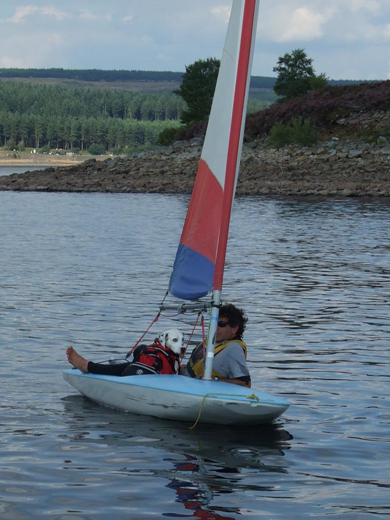 Ravi and Punch the dog at Kielder Water over the Bank Holiday weekend photo copyright Kirstie McAlpine taken at Kielder Water Sailing Club and featuring the Topper class
