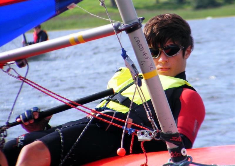 Aiden Bell at the WYA South Wales Acorn Llangorse OnBoard Regatta photo copyright WYA taken at Llangorse Sailing Club and featuring the Topper class