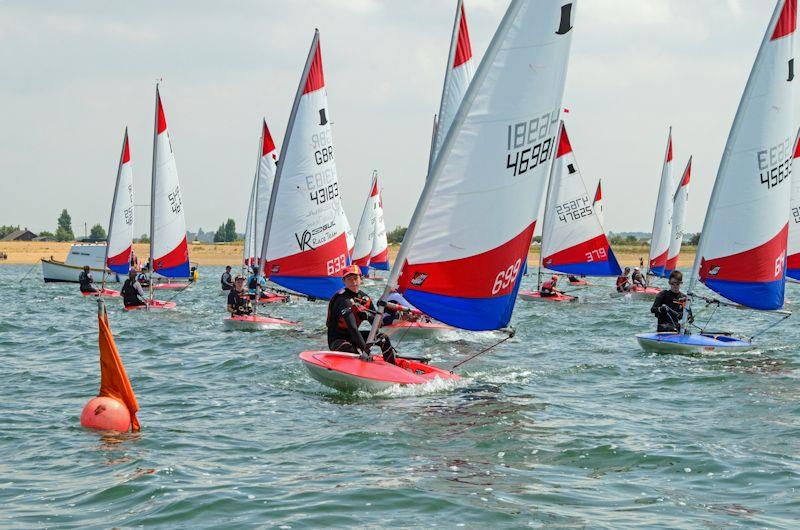 Matt at ITCA East Area Traveller Series event 6 at Snettisham Beach  photo copyright Peter Hutchinson taken at Snettisham Beach Sailing Club and featuring the Topper class