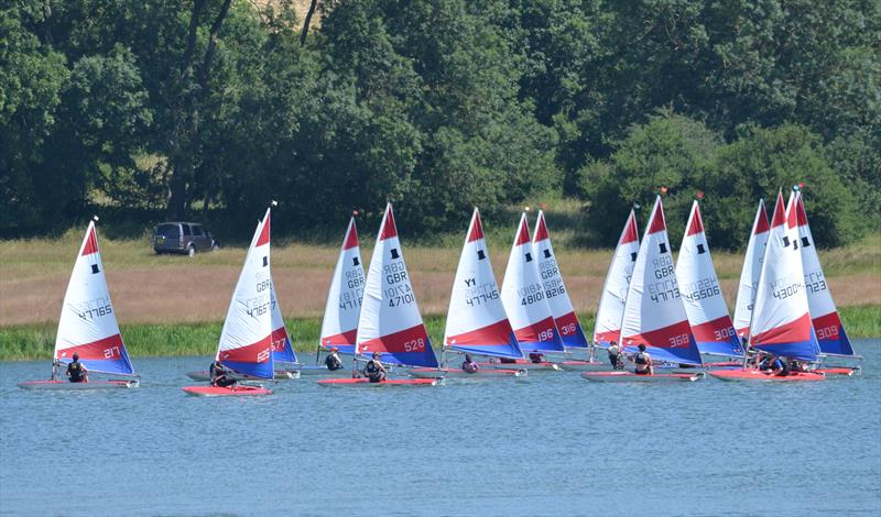 David Peaty takes the first shift during the Midlands Topper Traveller Round 4 at Hollowell photo copyright Victoria Turnbull taken at Hollowell Sailing Club and featuring the Topper class