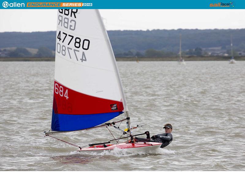 Aaron Evans in the 60th Round Sheppey Race, part of the Allen Endurance Series photo copyright Tim Olin / www.olinphoto.co.uk taken at Isle of Sheppey Sailing Club and featuring the Topper class