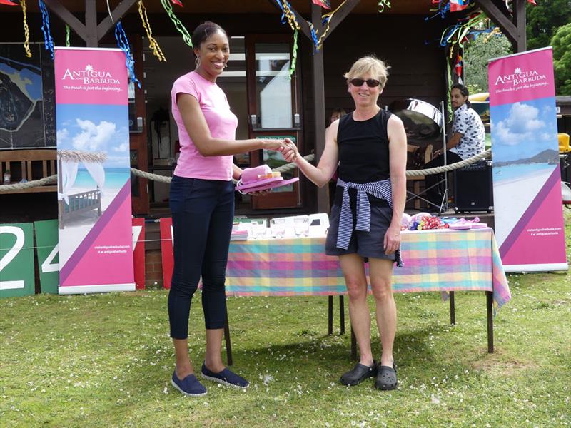 Sheila Norman (First Lady) at the 7th Antigua Sailing Day Regatta at St Edmundsbury photo copyright Mike Steele taken at St Edmundsbury Sailing & Canoeing Association and featuring the Topper class