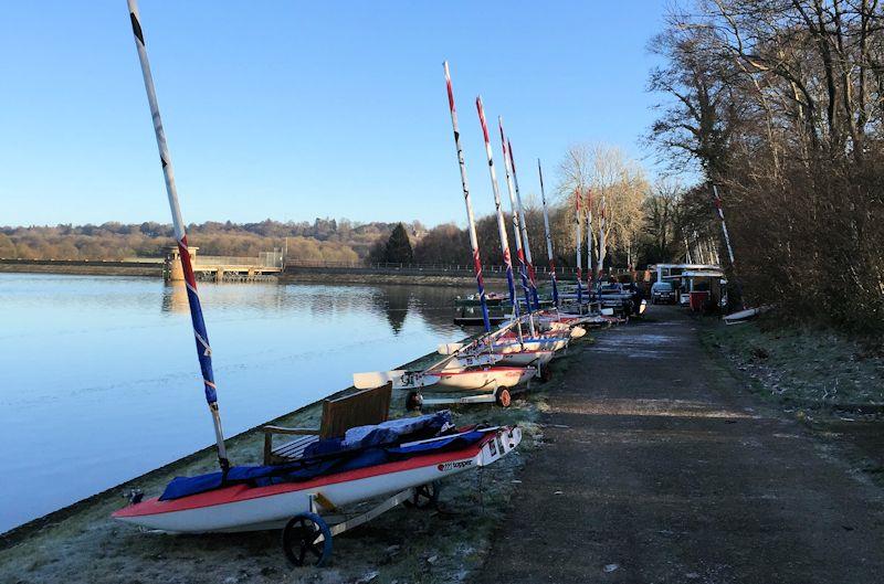 Topper London and South East Squad winter coaching at Weir Wood photo copyright Christopher Hopkins taken at Weir Wood Sailing Club and featuring the Topper class