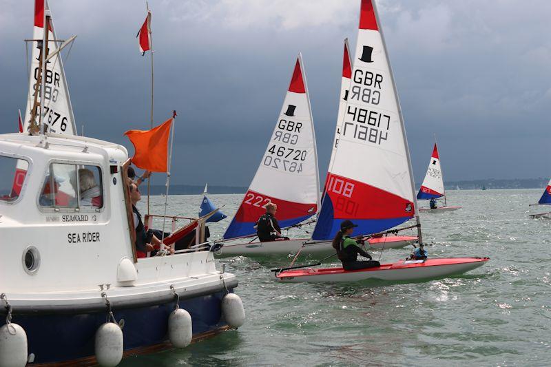 Immi Rees in her preferred position, during a start in the first ever Topper Traveller at Hamble River - photo © Mike James