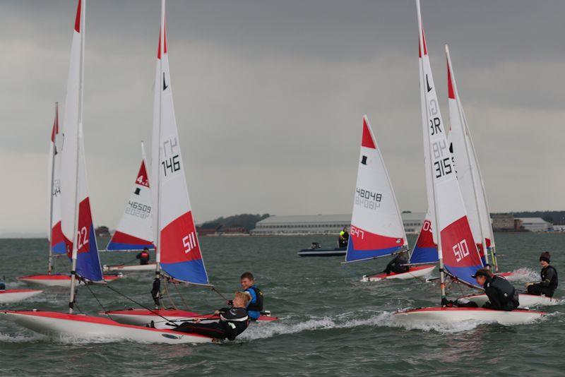 Laughter and fun on the way to the leeward mark - First ever Topper Traveller at Hamble River - photo © Mike James