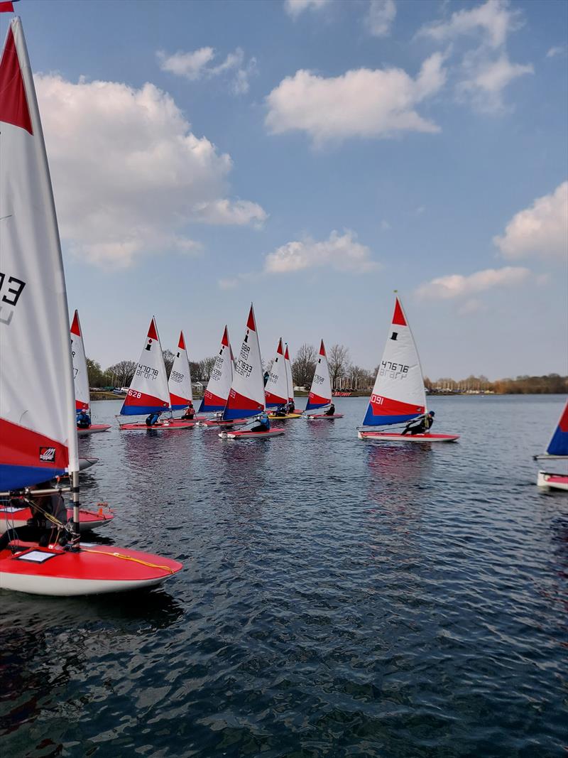 Rooster Southern Area Summer Topper Traveller Series at Spinnaker SC photo copyright James Oborne taken at Spinnaker Sailing Club and featuring the Topper class