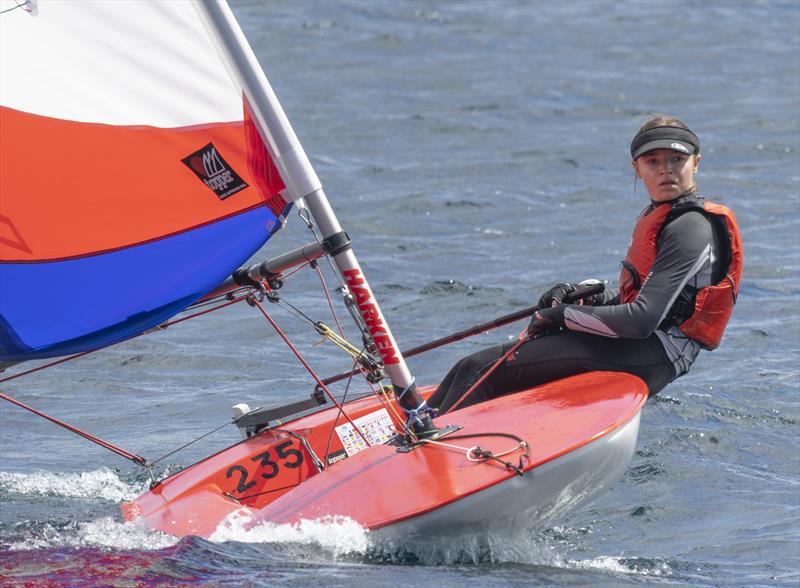 Katherine Gunn finishes 4th in the Topper Midland Championships at Notts County photo copyright David Eberlin taken at Notts County Sailing Club and featuring the Topper class