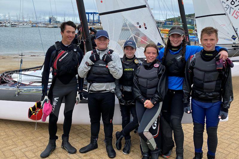 Added bonus of a trial in a Nacra 15 during the ITCA Topper Super South Championship at Weymouth photo copyright Roger Cerrato taken at Weymouth & Portland Sailing Academy and featuring the Topper class
