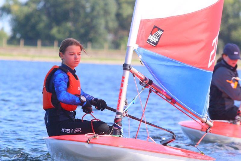 Katherine Gunn wins the 5.3 fleet - GJW Direct ITCA National Topper Series NS1-South open meeting at Island Barn photo copyright ITCA taken at Island Barn Reservoir Sailing Club and featuring the Topper class