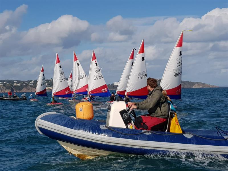 South West Topper Travellers at Brixham photo copyright Colin Bunting taken at Brixham Yacht Club and featuring the Topper class