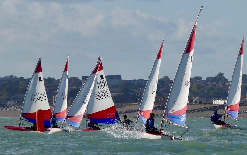 Topper Travellers at Shoreham photo copyright Warwick Baker / www.warwickpics.com taken at Shoreham Sailing Club and featuring the Topper class