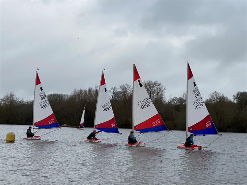 ITCA Midlands Topper Traveller Series 2022-23 Round 6 at Banbury - Keeping in Clear Air (Race 2)  photo copyright Banbury SC taken at Banbury Sailing Club and featuring the Topper class
