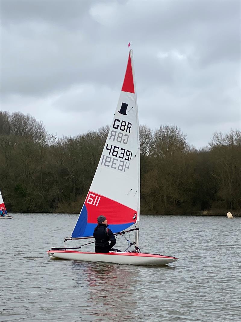 ITCA Midlands Topper Traveller Series 2022-23 Round 6 at Banbury - Event Winner (Jessica Powell) focussed on her Tell Tails photo copyright Banbury SC taken at Banbury Sailing Club and featuring the Topper class