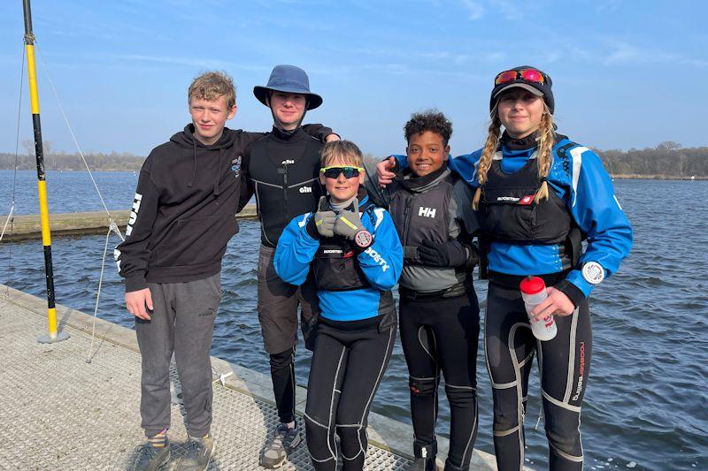 Junior Race Management Team for the Topper open meeting at Norfolk Broads YC photo copyright Ruth Knight taken at Norfolk Broads Yacht Club and featuring the Topper class