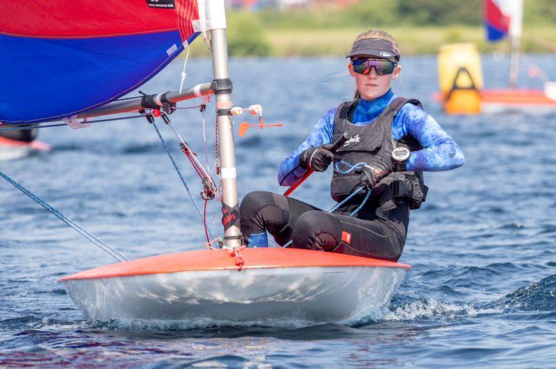Under 13 winner, Chloe Grayton, at the Topper Midlands Championships at Notts County photo copyright David Eberlin taken at Notts County Sailing Club and featuring the Topper class