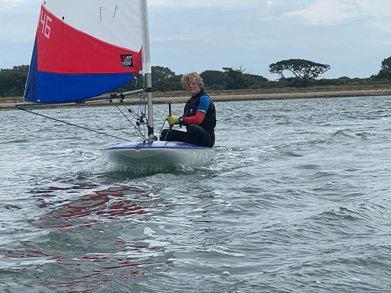 Torquil Morrison wins in the 5.3 fleet during the Rooster Southern Topper Traveller Series Event 5 at Bosham photo copyright Kyle Wood taken at Bosham Sailing Club and featuring the Topper class