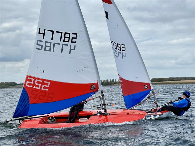 ITCA (GBR) Invitation Coaching at Grafham Water - Close ducking behind on Port  photo copyright Ricky O'Kane taken at Grafham Water Sailing Club and featuring the Topper class