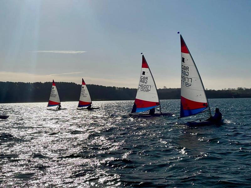 Maximising Water Time Until Dusk during the ITCA (GBR) Invitational Topper Coaching at Carsington Sailing Club photo copyright Max Todd taken at Carsington Sailing Club and featuring the Topper class