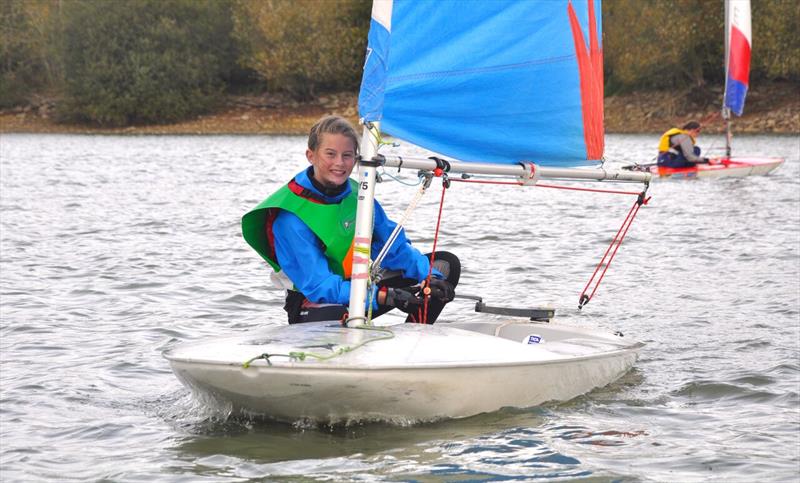 Cransley SC's Ollie Dale was taking part in only her second event at the NSSA Single Handed Team Racing Championships photo copyright Banbury Sailing Club taken at Banbury Sailing Club and featuring the Topper 4.2 class
