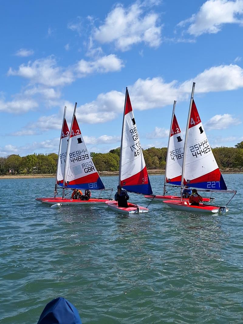 ITCA (GBR) Topper Training at Hamble River SC photo copyright Coriolan Rousselle taken at Hamble River Sailing Club and featuring the Topper 4.2 class