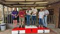 Podium in the UK Tornado Nationals 2023 at Minnis Bay © Adam Piggott