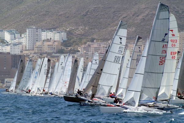 Perfect conditions for day one of the Tornado Europeans photo copyright Real Club Náutico de Gran Canaria taken at Real Club Náutico de Gran Canaria and featuring the Tornado class