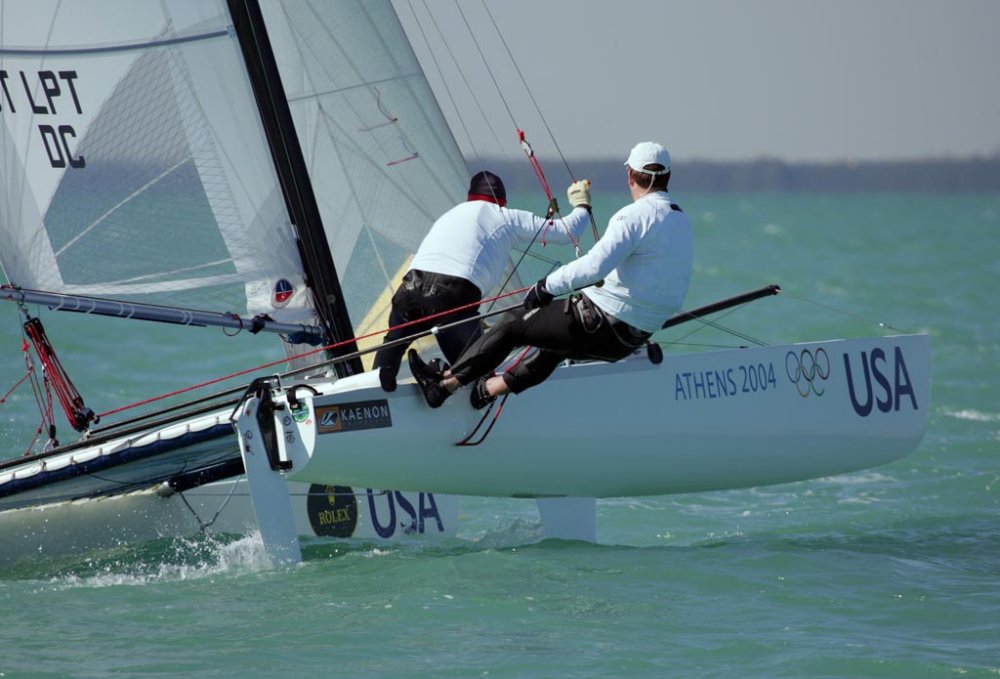 John Lovell & Charlie Ogletree lead the Tornado class at the Rolex Miami OCR photo copyright Daniel Forster / Rolex taken at  and featuring the Tornado class