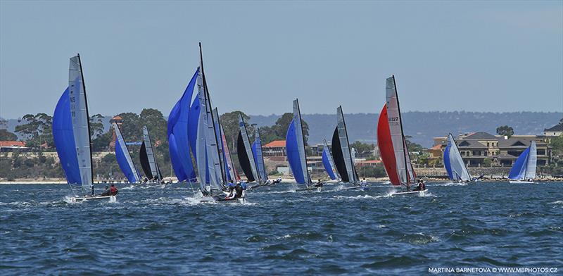 Racing on the final day of the Tornado World Championship in Perth photo copyright Martina Barnetova / www.mbphotos.cz taken at Nedlands Yacht Club and featuring the Tornado class