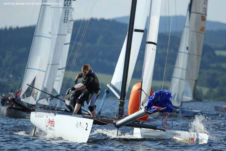 Tornado Europeans at Lake Lipno, Czech Republic day 1 photo copyright Martina Barnetova taken at Yacht Club Jestrábí and featuring the Tornado class