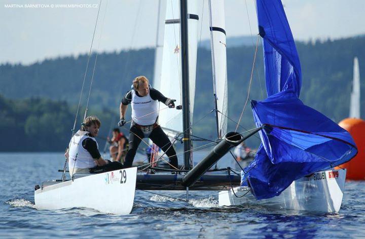 Tornado Europeans at Lake Lipno, Czech Republic day 1 photo copyright Martina Barnetova taken at Yacht Club Jestrábí and featuring the Tornado class