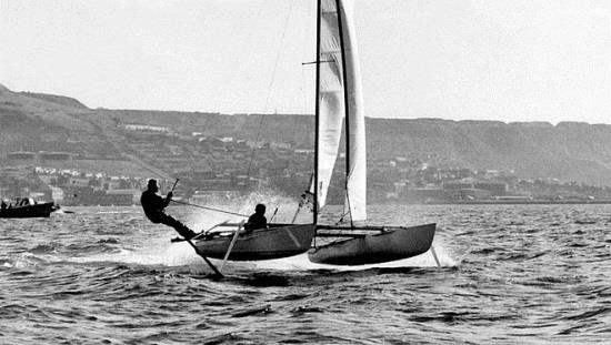 Elsewhere, July 1969 may have been `one small step for man` but at Weymouth James Grogono and his Icarus project were taking giant leaps for speed sailing! photo copyright James Grogono taken at  and featuring the Tornado class