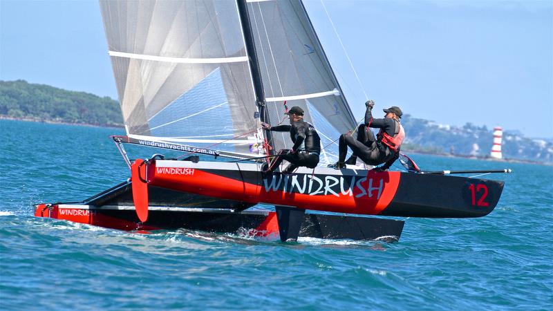 Brett Burvill Max Puttman (AUS) - Race 6 - Day 3 - 2019 Int Tornado Class World Championships presented by Candida. January 7, 2019 photo copyright Richard Gladwell taken at Takapuna Boating Club and featuring the Tornado class