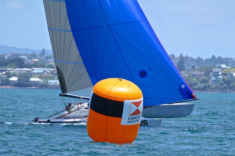 Estela Jentsch and Daniel Brown (GER) heading for a win in race 5 - Int Tornado Worlds - Day 3, presented by Candida, January 7, photo copyright Richard Gladwell taken at Takapuna Boating Club and featuring the Tornado class