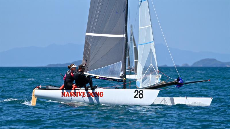 Estela Jentsch and Daniel Brown (GER) - 2017 Worlds Bronze medalists - Race 6 - Int Tornado Worlds - Day 3, presented by Candida, January 7, photo copyright Richard Gladwell taken at Takapuna Boating Club and featuring the Tornado class