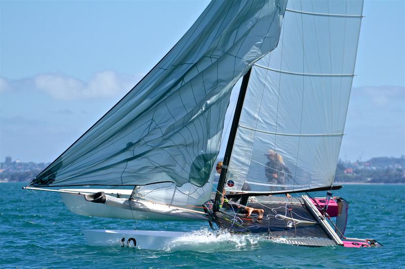 Helena Sanderson and Jack Honey have a bit on just before the finish of Race 6 - Int Tornado Worlds - Day 3, presented by Candida, January 7, - photo © Richard Gladwell