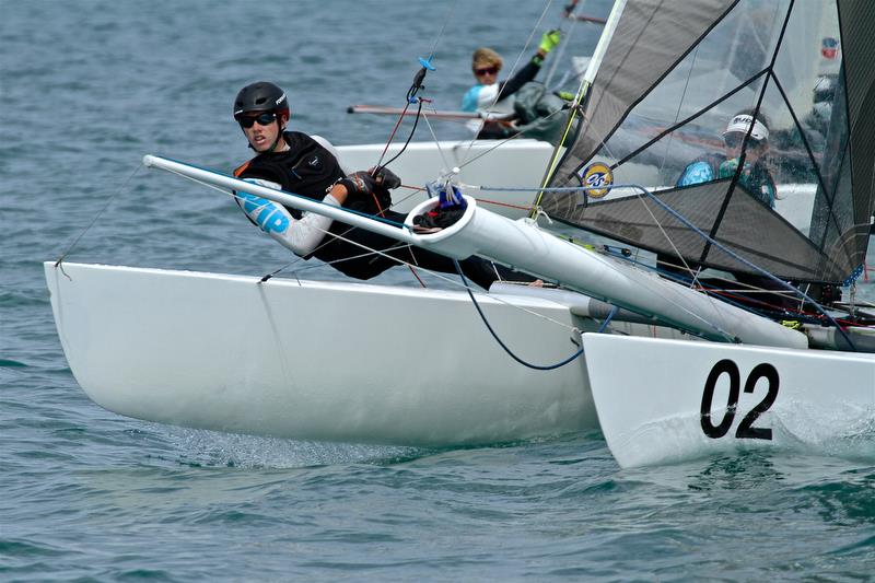 Harry Bailey (GRE) - Race 7 start - Int Tornado Worlds - Day 4, presented by Candida, January 9, 2019 photo copyright Richard Gladwell taken at Takapuna Boating Club and featuring the Tornado class