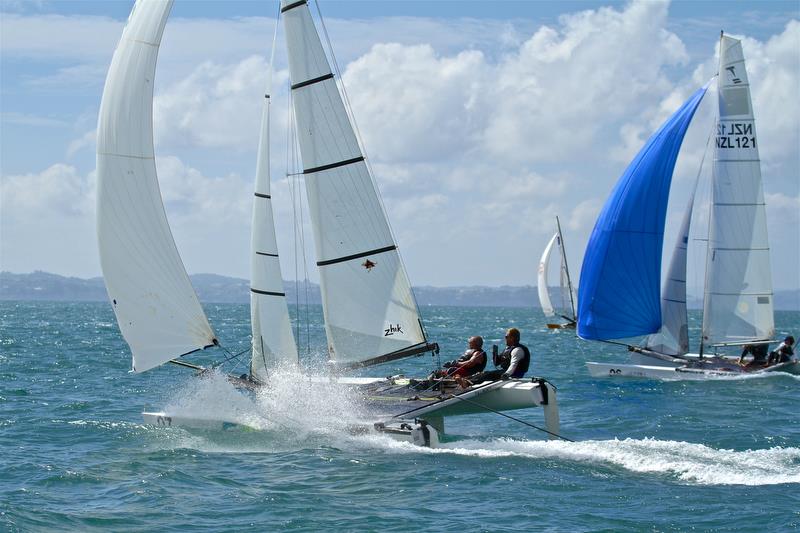 Dave Lineman and Karl Taylor (NZL) - Race 7 - Int Tornado Worlds - Day 4, presented by Candida, January 9, 2019 photo copyright Richard Gladwell taken at Takapuna Boating Club and featuring the Tornado class