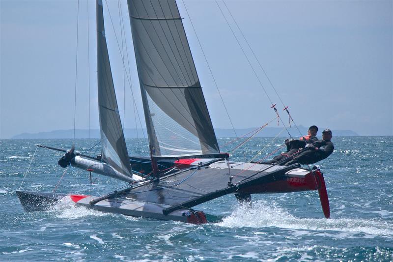 Brett Burvill and Max Puttman (AUS) , Int Tornado World Champions - Int Tornado Worlds - Day 5, presented by Candida, January 10, 2019 photo copyright Richard Gladwell taken at Takapuna Boating Club and featuring the Tornado class