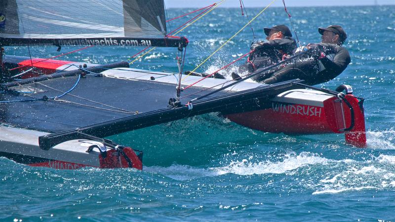 Brett Burvill and Max Puttman (AUS) , Int Tornado World Champions - Int Tornado Worlds - Day 5, presented by Candida, January 10, 2019 photo copyright Richard Gladwell taken at Takapuna Boating Club and featuring the Tornado class