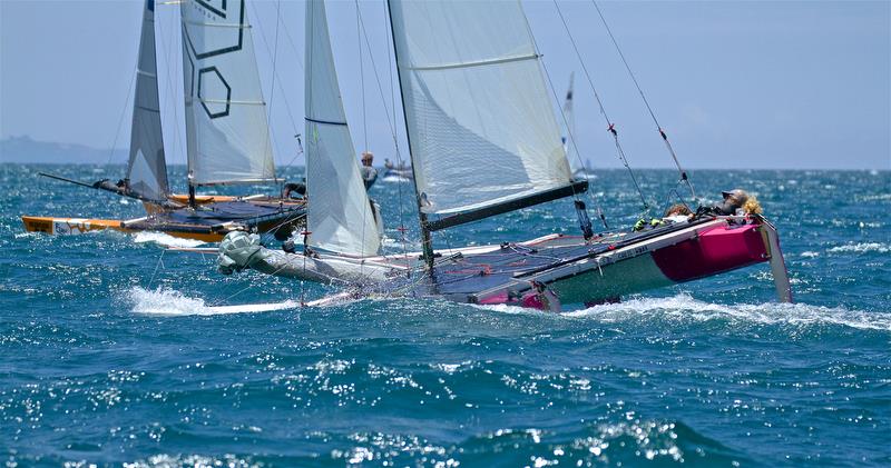 Helena Sanderson (14) and Jack Honey )17) (NZL) (Mixed Youth) - Int Tornado Worlds - Day 5, presented by Candida, January 10,2019  photo copyright Richard Gladwell taken at Takapuna Boating Club and featuring the Tornado class