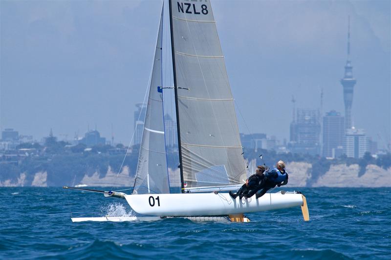 Rex and Brett Sellers (NZL) - Race 9 - Int Tornado Worlds - Day 5, presented by Candida, January 10, 2019 photo copyright Richard Gladwell taken at Takapuna Boating Club and featuring the Tornado class